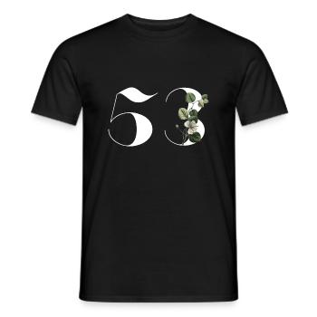 Nummer 53 Blumengrün - 53. Blumengeburtstag - Männer T-Shirt - Schwarz - Vorne - AI Model Male 178 light (178cm)