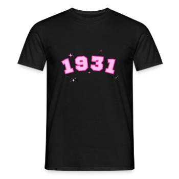 Rosenstern von 1931 - Männer T-Shirt - Schwarz - Vorne - AI Model Male 178 light (178cm)