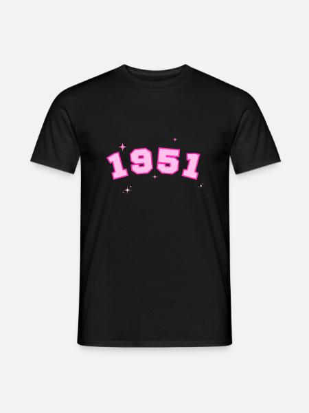 1951 rose étoile - T-shirt homme - noir