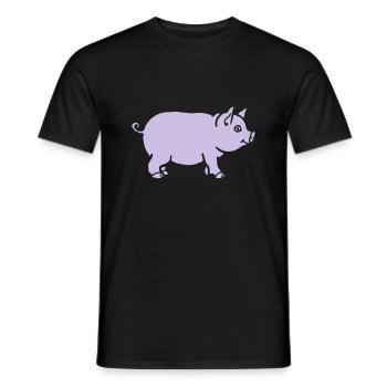 pig - Men's T-Shirt - black - Front - AI Model Male 178 light (178cm)