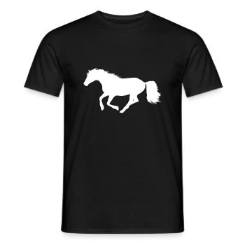 Cheval au galop - Silhouette Blanc Blanc - T-shirt homme - noir - Devant - AI Model Male 178 light (178cm)