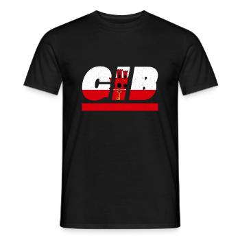 Drapeau de Gibraltar Drapeau GIB - T-shirt homme - noir - Devant - AI Model Male 178 light (178cm)