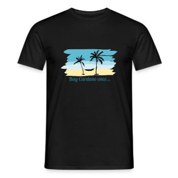 Cardano ADA cryptocurrency hodln hodl beach - Men's T-Shirt - black - Front - AI Model Male 178 light (178cm)