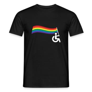 Funny Wheelchair Driver Gift LGBT Gay Lesbian - Men's T-Shirt - black - Front - AI Model Male 178 light (178cm)