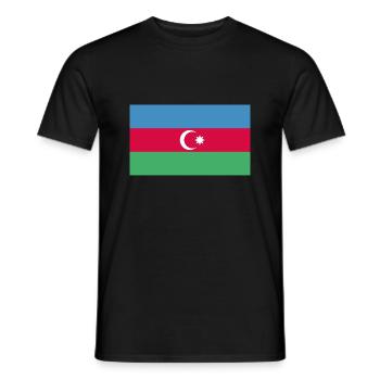 Aserbaidschans Flagge WM EM - Männer T-Shirt - Schwarz - Vorne - AI Model Male 178 light (178cm)