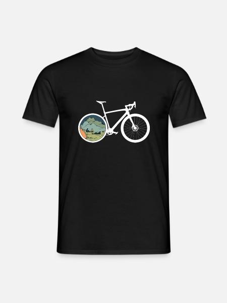 Gravel Bike Camp Rennrad Fahrrad lustiges Geschenk - Männer T-Shirt - Schwarz