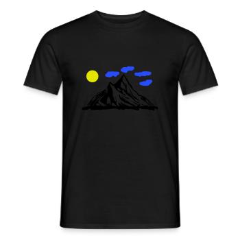 Mountains Nature - Men's T-Shirt - black - Front - AI Model Male 178 light (178cm)