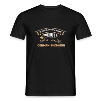 Une maison n’est pas une maison sans berger allemand - T-shirt homme - noir - Devant - AI Model Male 178 light (178cm)