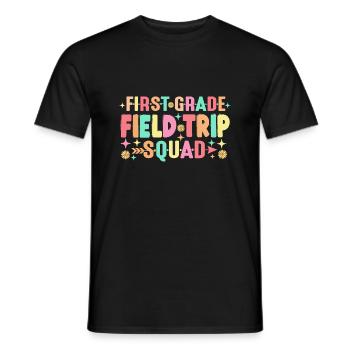 First Grade Field Trip Squad Teacher Students - Men's T-Shirt - black - Front - AI Model Male 178 light (178cm)