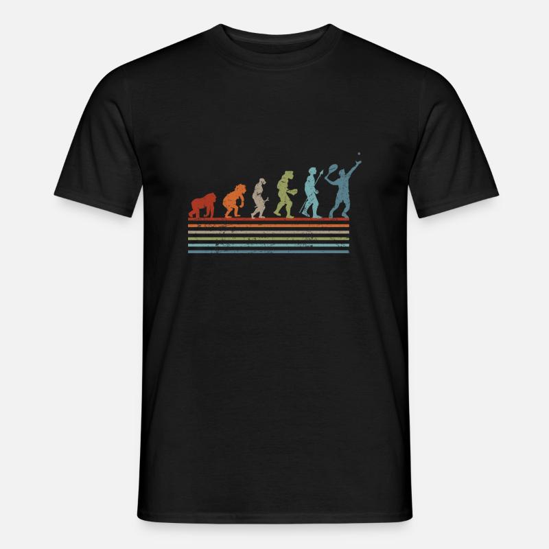 Retro-Vintage-Tennis-Evolution - Männer T-Shirt - Schwarz