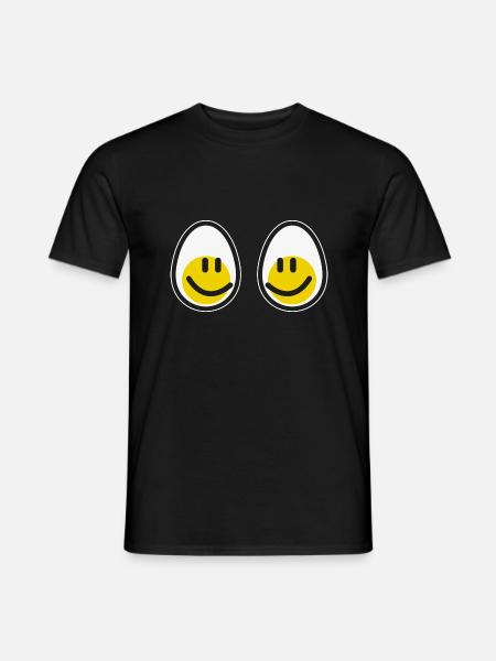 Smiley Egg Boobs present - Männer T-Shirt - Schwarz