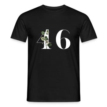 Numéro 46 floral vert - 46e anniversaire floral - T-shirt homme - noir - Devant - AI Model Male 178 light (178cm)