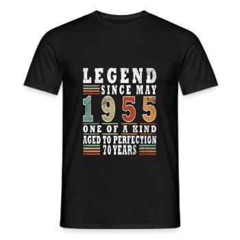 Legenden Mai 1955 Geburtstag Vintage Mai 1955 - Männer T-Shirt - Schwarz - Vorne - AI Model Male 178 light (178cm)