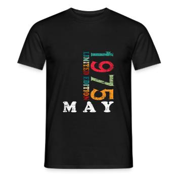 50th Birthday Original May Vintage 1975 - Men's T-Shirt - black - Front - AI Model Male 178 light (178cm)