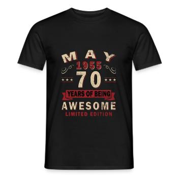 Legendary since May 1955, May 1955 - Men's T-Shirt - black - Front - AI Model Male 178 light (178cm)