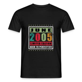 Juni 2005 | Geburtstag 2005 Jahrgang Juni 2005 - Männer T-Shirt - Schwarz - Vorne - AI Model Male 178 light (178cm)