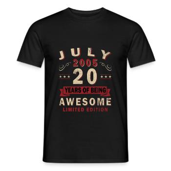 2005 Vintage Vintage Anniversaire Cadeau Rétro - T-shirt homme - noir - Devant - AI Model Male 178 light (178cm)