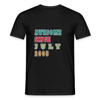 Juillet 2005 Anniversaire en 2005 Cadeau d’anniversaire - T-shirt homme - noir - Devant - AI Model Male 178 light (178cm)
