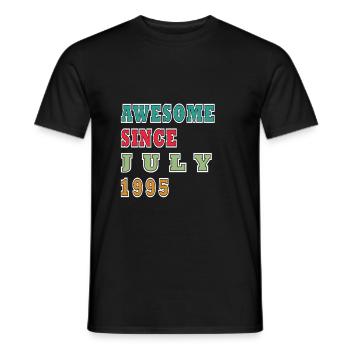 Geburtstag: Juli 1995 - Limited Edition Retro - Männer T-Shirt - Schwarz - Vorne - AI Model Male 178 light (178cm)