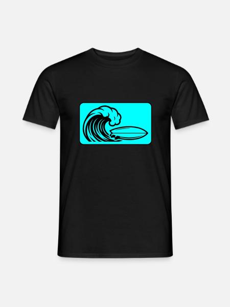 Surfboard Wave - Men's T-Shirt - black