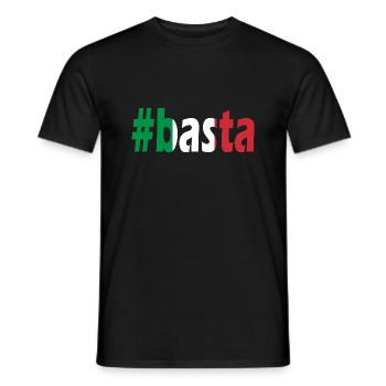 Hashtag Basta Ialien Italienisch Statement - Männer T-Shirt - Schwarz - Vorne - AI Model Male 178 light (178cm)