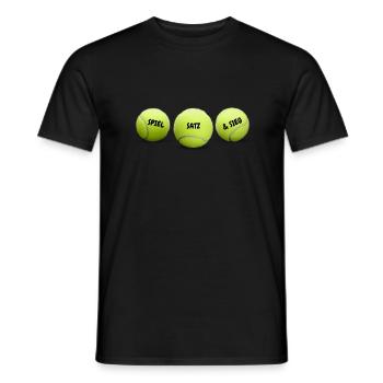 Tennis Spiel Satz & Sieg Tennisbälle Tenis - Männer T-Shirt - Schwarz - Vorne - AI Model Male 178 light (178cm)