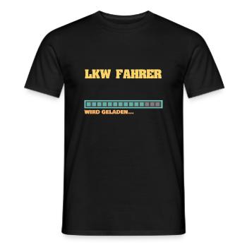 Ladebalken lkw fahrer wird geladen - Männer T-Shirt - Schwarz - Vorne - AI Model Male 178 light (178cm)