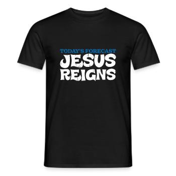 Today's Forecast, Jesus Reigns 7 - Men's T-Shirt - black - Front - AI Model Male 178 light (178cm)