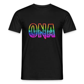 ona rs rainbow - Men's T-Shirt - black - Front - AI Model Male 178 light (178cm)