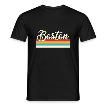 Boston - Massachusetts - Retro - Vintage - USA - Men's T-Shirt - black - Front - AI Model Male 178 light (178cm)