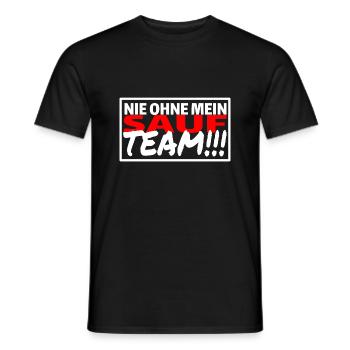 NIE OHNE MEIN SAUF TEAM Sprüche Party Saufen - Männer T-Shirt - Schwarz - Vorne - AI Model Male 178 light (178cm)