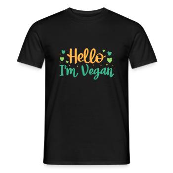 Hi, I'm vegan - Men's T-Shirt - black - Front - AI Model Male 178 light (178cm)