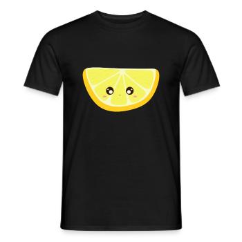 kawaii zitrone - Männer T-Shirt - Schwarz - Vorne - AI Model Male 178 light (178cm)