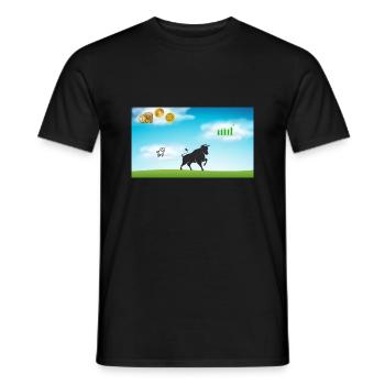 Börsenbulle im Börsenparadies - Männer T-Shirt - Schwarz - Vorne - AI Model Male 178 light (178cm)