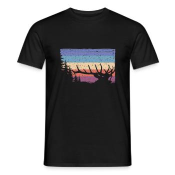 Cerf - T-shirt homme - noir - Devant - AI Model Male 178 light (178cm)