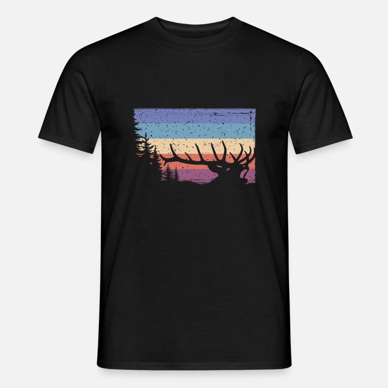 Hirsch - Männer T-Shirt - Schwarz