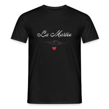 The Bride Rings-The Bride-to-be - Men's T-Shirt - black - Front - AI Model Male 178 light (178cm)