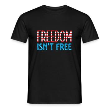Vrijheid is niet gratis - Patriottische Amerikaanse veteranen - Heren T-shirt - zwart - Voor - AI Model Male 178 light (178cm)