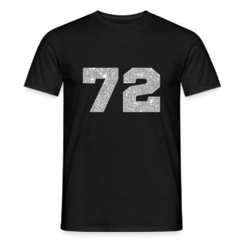 72 Silver Glitter - 72 Birthday - Men's T-Shirt - black - Front - AI Model Male 178 light (178cm)