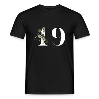 Nummer 49 Grüne Blumen - 49. Blumengeburtstag - Männer T-Shirt - Schwarz - Vorne - AI Model Male 178 light (178cm)
