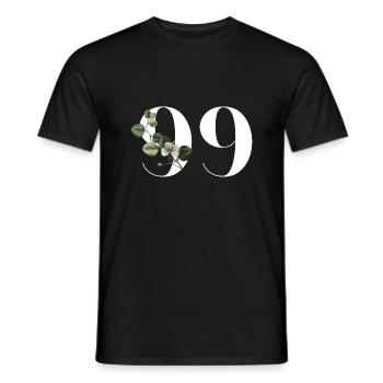 Number 99 Floral Green - 99th Floral Birthday - Men's T-Shirt - black - Front - AI Model Male 178 light (178cm)