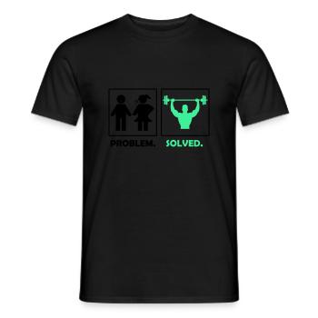 Problem solved fitness - Men's T-Shirt - black - Front - AI Model Male 178 light (178cm)