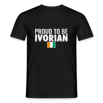 Fier d’être ivoirien Vintage Drapeau de la Côte d’Ivoire - T-shirt homme - noir - Devant - AI Model Male 178 light (178cm)