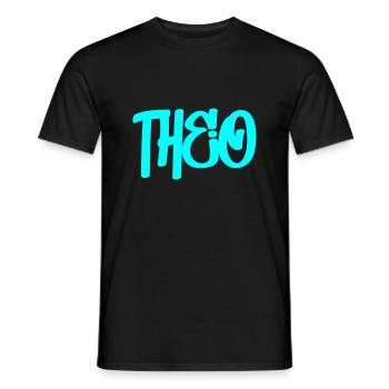 Theo Name Graffiti Schrift - Männer T-Shirt - Schwarz - Vorne - AI Model Male 178 light (178cm)