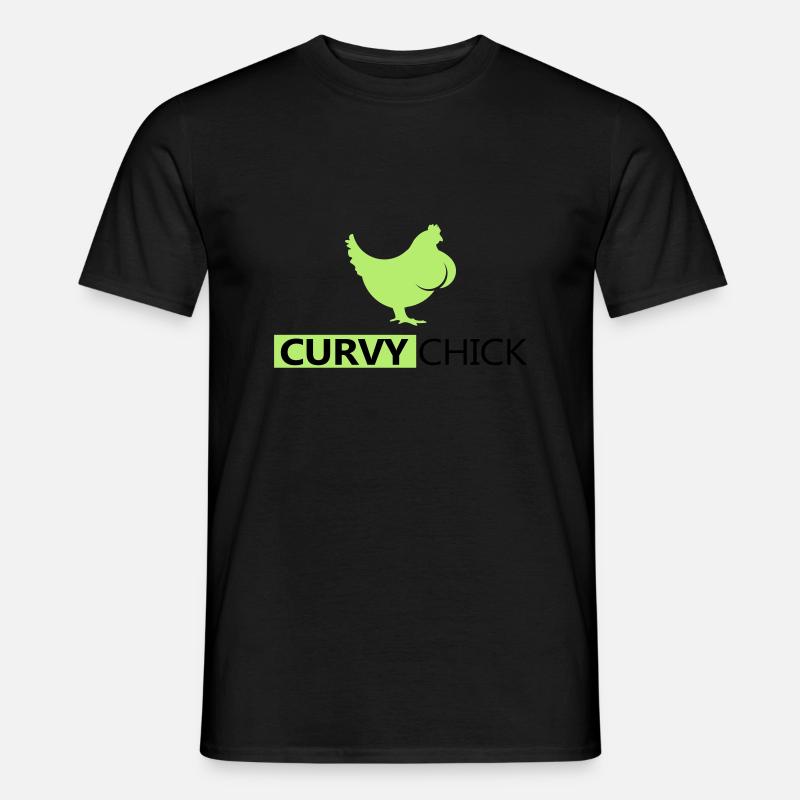 Curvy Chick - Männer T-Shirt - Schwarz