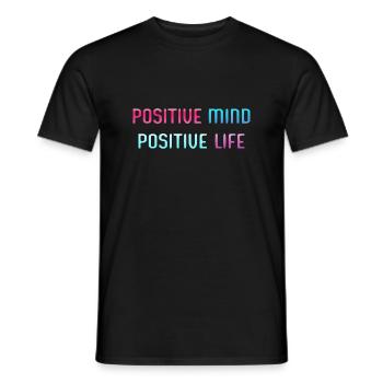 POSITIF, VIE POSITIVE - T-shirt homme - noir - Devant - AI Model Male 178 light (178cm)