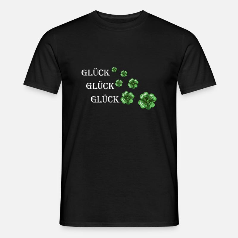 Glück - Männer T-Shirt - Schwarz