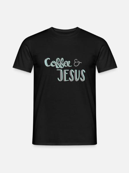 Coffee & Jesus - Männer T-Shirt - Schwarz
