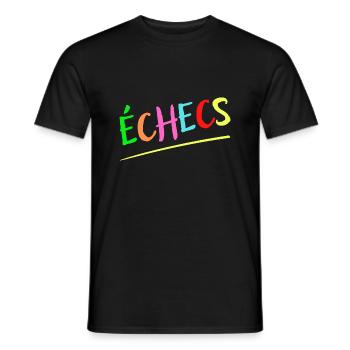 ÉCHECS MULTICOLORE ENFANTS CADEAU - T-shirt homme - noir - Devant - AI Model Male 178 light (178cm)