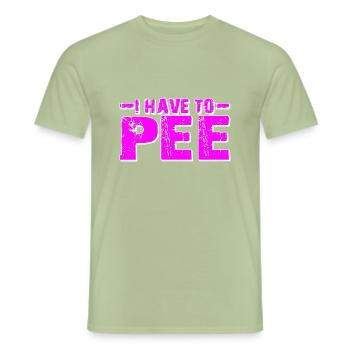 I Have To Pee 18 - Männer T-Shirt - Sage - Vorne - AI Model Male 178 light (178cm)